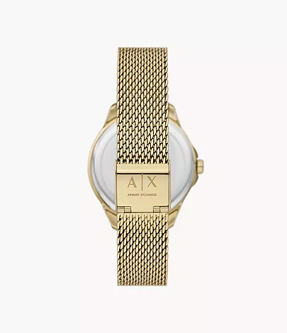 Armani Exchange Three-Hand Gold-Tone Stainless Steel Mesh Watch - AX5274 -  Watch Station