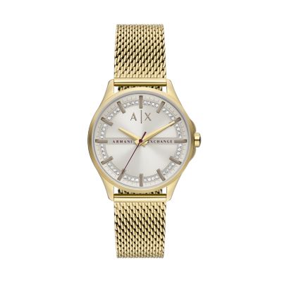 Armani Exchange Three-Hand Mesh - Watch Station Gold-Tone AX5274 - Watch Stainless Steel