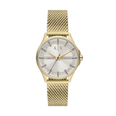 Stainless Watch Mesh Watch Three-Hand - Steel Station Exchange Gold-Tone - AX5274 Armani