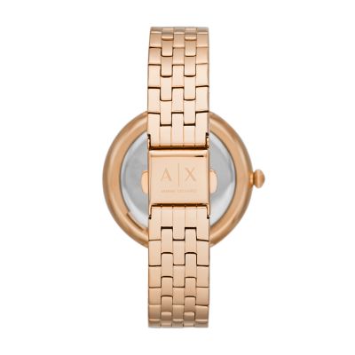 Armani Exchange Three-Hand Rose Gold-Tone Stainless Steel Watch - AX5328 -  Watch Station