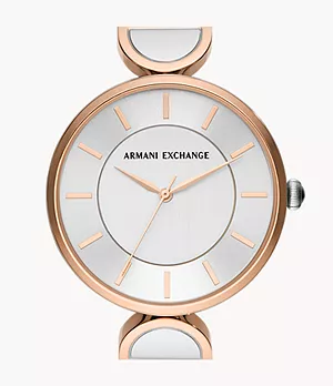Armani Exchange Uhr 3-Zeiger-Werk Edelstahl zweifarbig