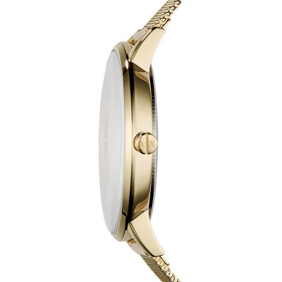 AX5536 Gold-Tone - Stainless Mesh - Steel Watch Station Armani Watch Three-Hand Exchange