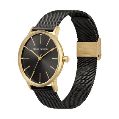 Armani black mesh on sale watch