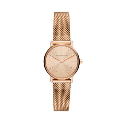 Two-Hand Rose - Watch Gold-Tone Exchange Armani Set AX7121 Gift Watch - Bracelet Station Stainless and Steel