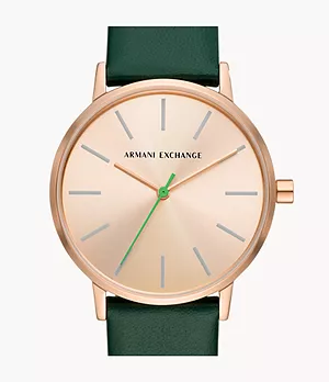 Armani Exchange Uhr 3-Zeiger-Werk Leder grün