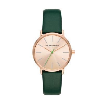 Armani Exchange Three-Hand Green Leather Watch - AX5577 - Watch