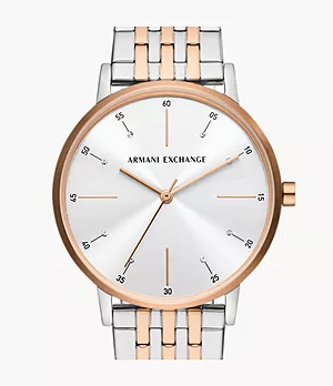 Armani Exchange Three-Hand Two-Tone Stainless Steel Watch