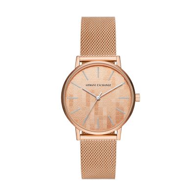 Armani Exchange Three-Hand Date Rose Gold-Tone Stainless Steel Watch -  AX2449 - Watch Station