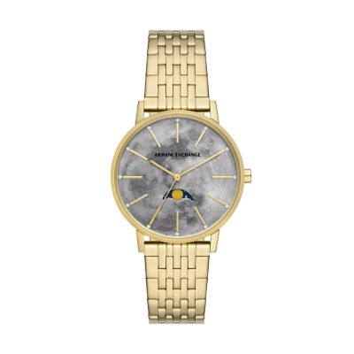 Armani Exchange Multifunction Gold-Tone Stainless Steel Watch