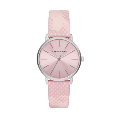 Pink leather deals watch