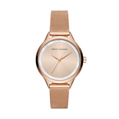 armani exchange rose gold