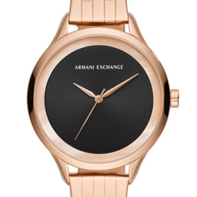 armani exchange watch womens rose gold