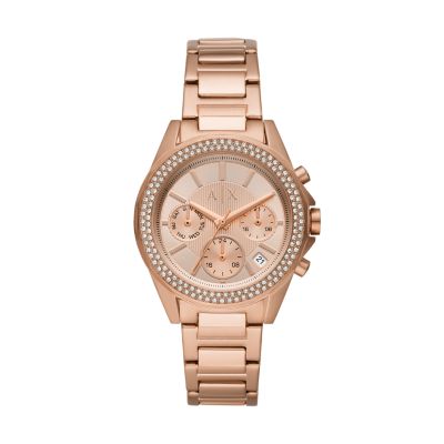 armani exchange watch rose gold