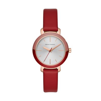 armani exchange watch red