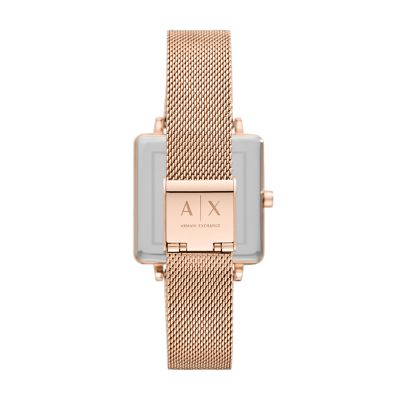 Armani Exchange Three-Hand Rose Gold-Tone Steel Watch - AX5802