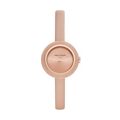 armani exchange leather watch