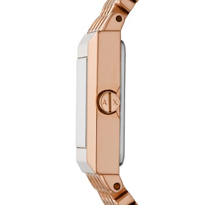 Armani Exchange Two-Hand Rose Gold-Tone Stainless Steel Watch