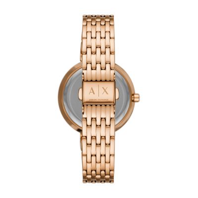 Armani Exchange Armani Exchange Three-Hand Date Stainless Steel Wa Rose  Gold