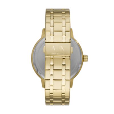 Armani Exchange Three-Hand Date Gold-Tone Steel Watch - AX7108