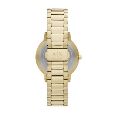 Armani Exchange Three-Hand Gold-Tone Stainless Steel Watch and