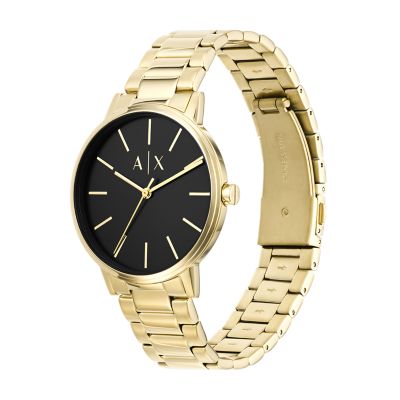 Armani Exchange Three-Hand Gold-Tone Stainless Steel Watch and