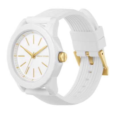 Watch - Watch and Set White Three-Hand Tag Gift AX7126 Exchange Luggage Armani Silicone - Station