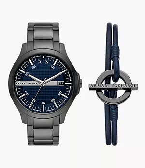 Coffret cadeau avec montre et bracelet Armani Exchange