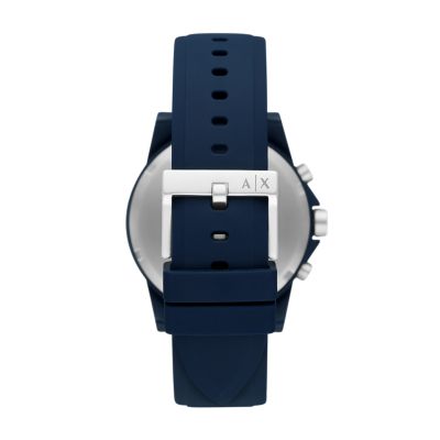 Geschenkset Station Uhr - AX7128 Chronograph Watch Armband Armani - blau Exchange Silikon