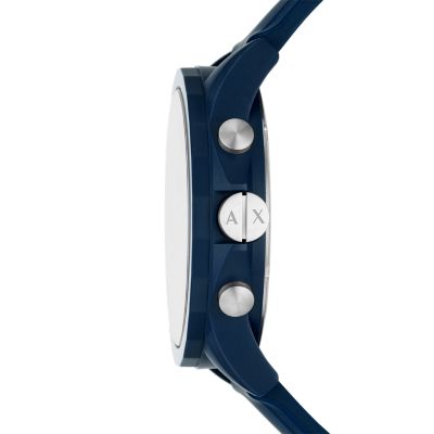 Exchange - Watch Station Armani blau AX7128 Silikon Uhr Armband Chronograph - Geschenkset