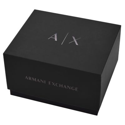 Armani Exchange Multifunction Station Watch Stainless Steel AX7129SET Gift Watch - Gunmetal-Tone Mesh - Set