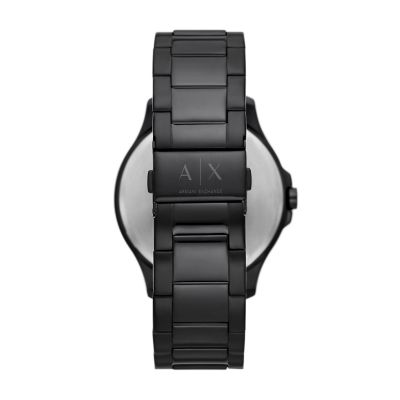 - - Armani Edelstahl Datum schwarz 3-Zeiger-Werk AX7134SET Geschenkset Armband Uhr Watch Station Exchange
