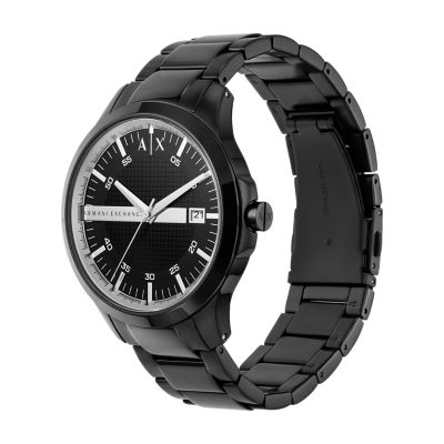 Armani Exchange Geschenkset Edelstahl Watch Station - Uhr AX7134SET - 3-Zeiger-Werk schwarz Armband Datum