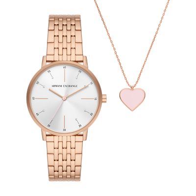 Watch best sale necklace set