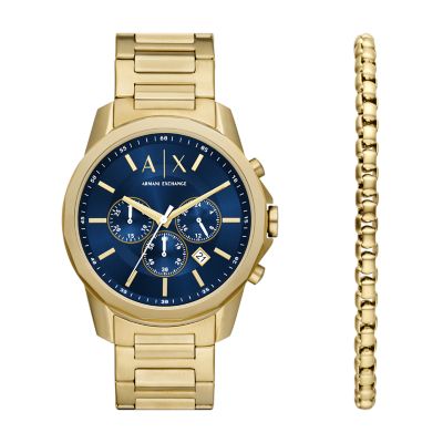 Armani exchange gold hot sale watch mens