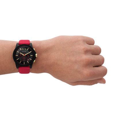 and Exchange Silicone Watch Set Watch Red Chronograph - AX7152SET Tag Station - Luggage Armani