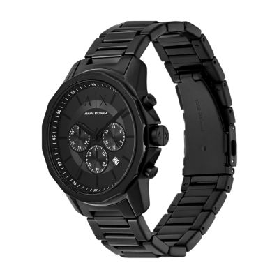 Armani Exchange Chronograph Black Stainless Steel Watch and Bracelet Set AX7163SET Watch Station