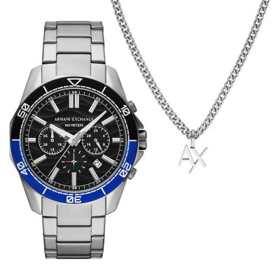 Silber for Armani Exchange Uhr Chronograph Edelstahl zweifarbig