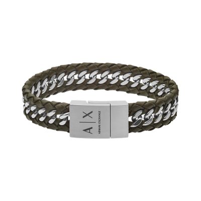 armani exchange leather bracelet