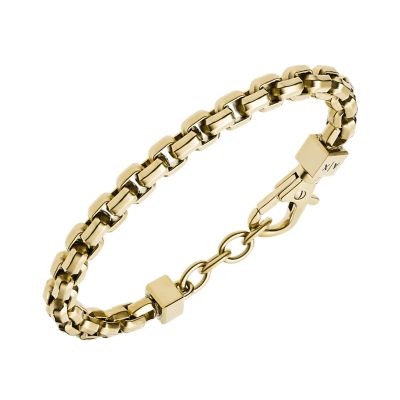 Stainless Armani Steel Exchange Chain Gold-Tone Bracelet