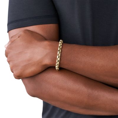 Armani Exchange Gold-Tone Steel Chain Bracelet
