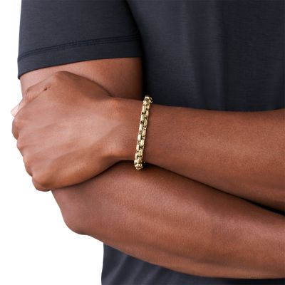 Armani Exchange Gold Tone Stainless Steel Chain Bracelet