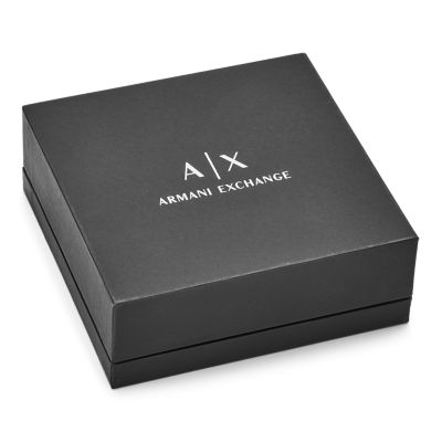 Armani Stainless Chain Bracelet Exchange Steel Black