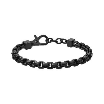 Armani Exchange Black Stainless Steel Chain Bracelet