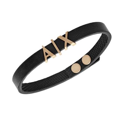 Armani exchange leather bracelet discount