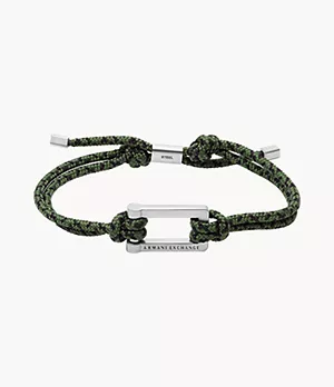 Armani Exchange Green and Black Nylon Bracelet