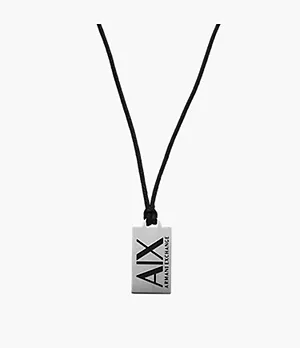 Armani Exchange Stainless Steel Dog Tag Necklace