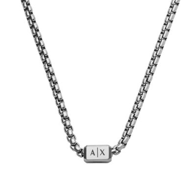 Armani Exchange Stainless Steel Chain Necklace AXG0070040