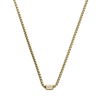 Armani Exchange Gold-Tone Stainless Steel Chain Necklace - AXG0071710 -  Watch Station