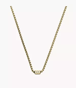 Armani Exchange Gold-Tone Stainless Steel Chain Necklace