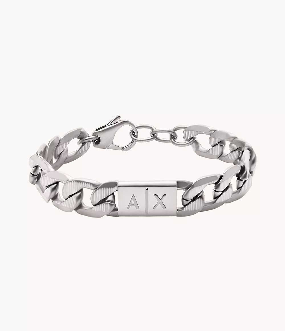 armani exchange bracelet chaîne armani exchange en acier inoxydable - argenté